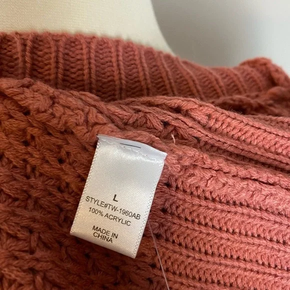 Zenana Outfitters Cardigan Cotton Boutique Waffle Knit Button-Down Rose Large - Picture 8 of 11